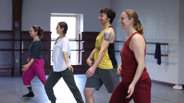 (L to R) Arletta Anderson, Tulsi Shah, Jack Ironstone, and Chantal Cherry in rehearsal for <em>NORRI</em>