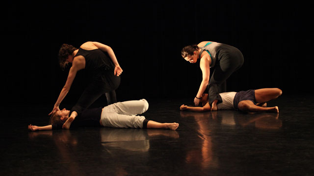 Johnston's collaborators perform a section of <i>BORDERLINE</i> at the Informal Showing