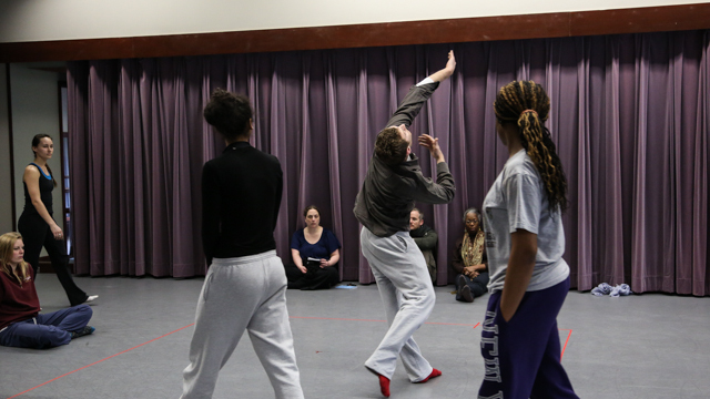 MANCC Class students participate in <em>The People to Come</em> rehearsal.