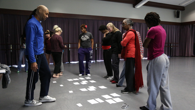 Darrell Jones shares material during an Observer Participant Rehearsal.