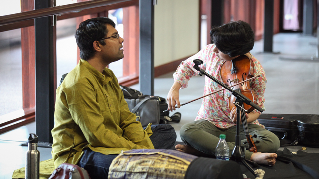 Musicians Lalit Subramanian and Anjna Swaminathan