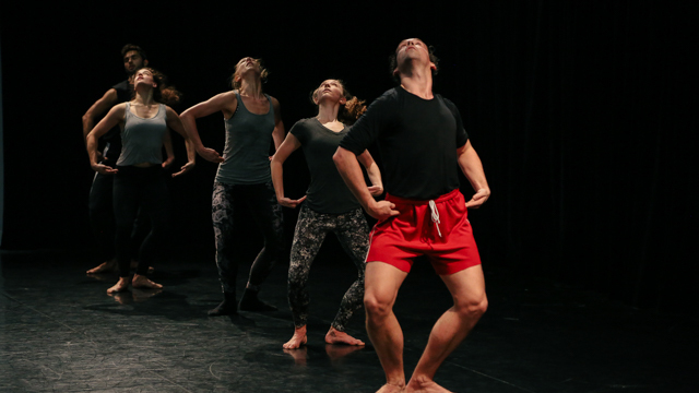 Marc Crousillat, Claire Westby, Heather Lang, Maggie Cloud, and Stuart Singer in rehearsal