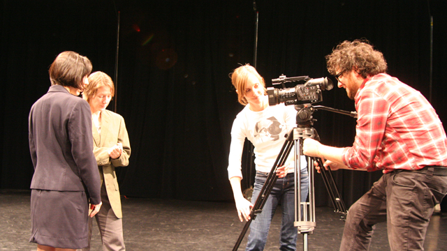 Filmmaker Michael Trigilio works with Das, Funsch and Faulkner.