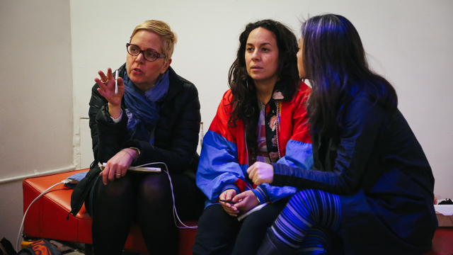 Herrera talks with writer Melissa Sandor and Matsushima