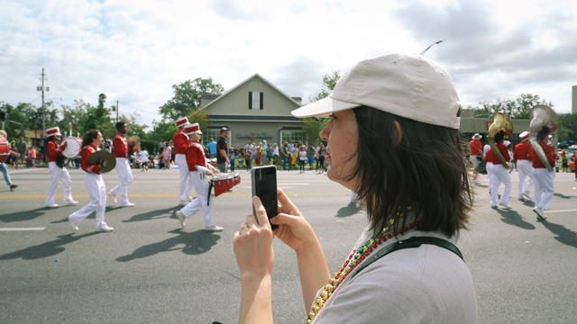 Milka Djordjevich site-visit research at Springtime Tallahassee parade