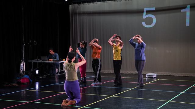 Jung, dancers, and musician, Daniel Corall, prepare for <em>NORRI</em> showing