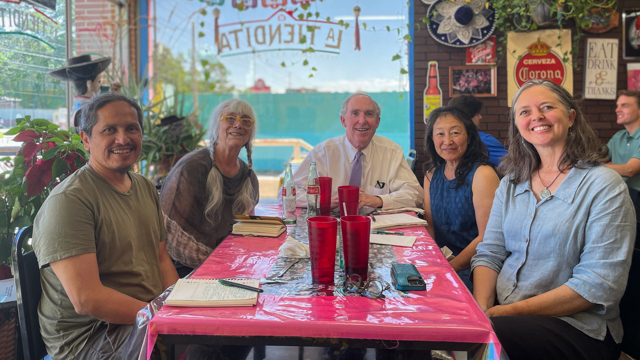 Mazatl and Kajiyama, meet with Professor Terry Coonan - Executive Director of Florida State University<br>Center for the Advancement of Human Rights, Carla Peterson, MANCC Director and Ansje Burdick,<br>MANCC managing director.
