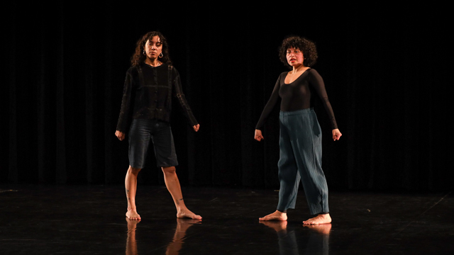 Romero and Valencia perform an in progress showing for FSU School of Dance community